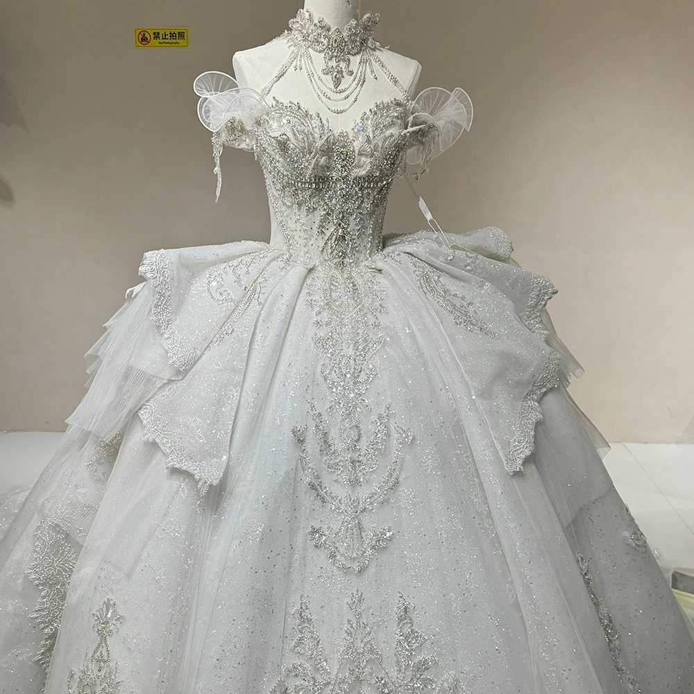 empire halter wedding dress Halter Bride Embroidered Dress