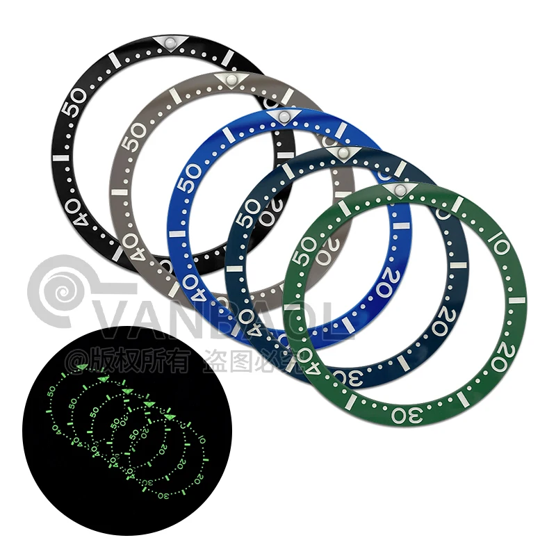 JGOA 38MM C3 Green Luminous Ceramic Bezel Insert for SKX007