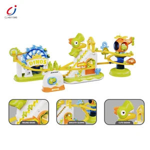 Chengji Toy Room Stairs Slide Diy Cartoon Dinosaur Stair Climbing Track Dinosaur Assembly Puzzle Fun Electric Slide Track Toy