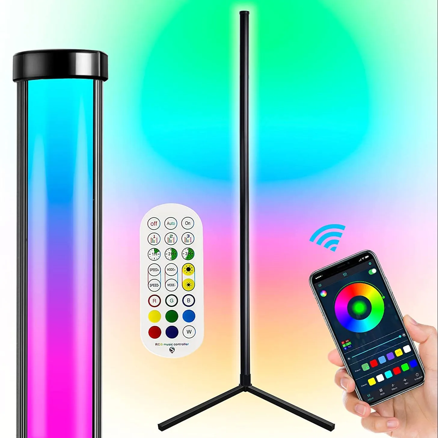 Indoor Home Decor Smart Corner Floor Standing Lamp Rgb Color Changing ...