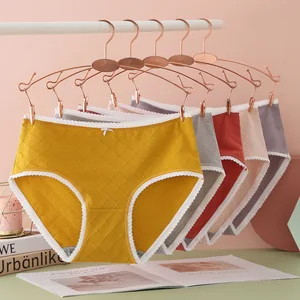 HD268 Classic Lace Underwear Female Graphene Cotton Mid Waist Girl Hip Bag Large Size Ladies' Underwear Woman Panties