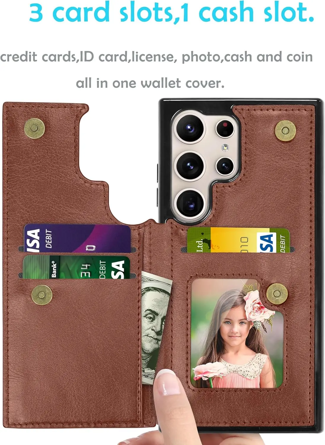 Case for Samsung Galaxy S24 Ultra Case Luxury PU Leather Card Holder Slots Magnetic Closure Kickstand Folio Flip Slim Protective supplier