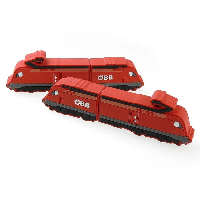 Customized PVC 3D Train Shape Usb Flash Drive 32GB, 8GB 16GB 3D Rubber Flash Drive USB, PVC USB Flash Disk
