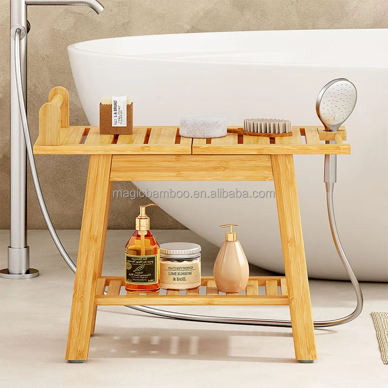 Wood Bathtub Bench Wood Bathroom Shower Stool Seat Shower Chair