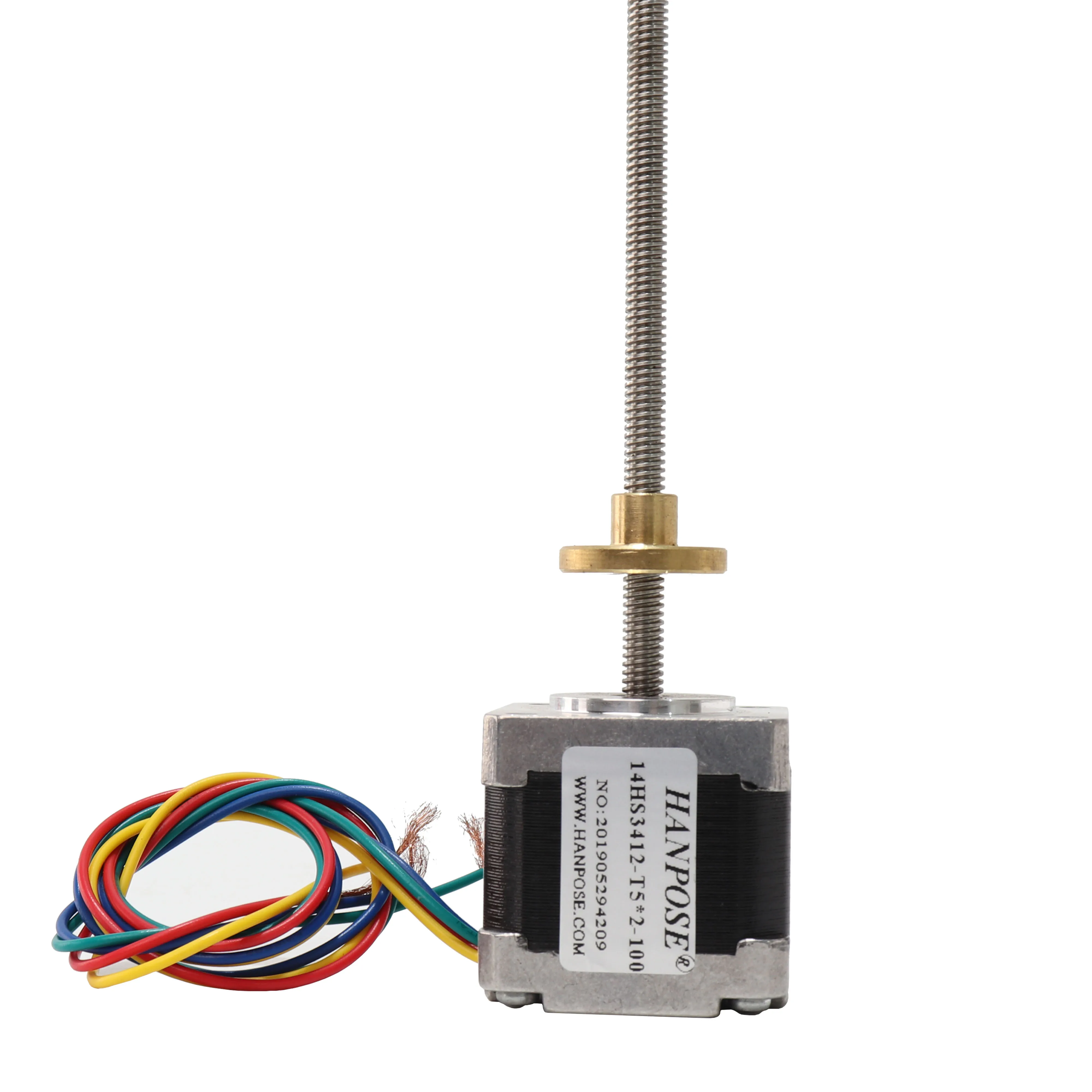 Hanpose високоякісний високомоментний кроковий гвинтовий двигун 35HT35 35HT40 35HT50-T5*2 50-300 мм Nema 14 T гвинтовий двигун