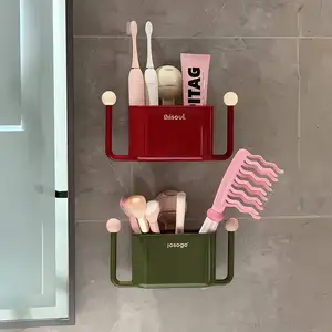 New Suction Cup Plastic Storage Organizer Hair Ties Combs Easy Cleaning Tools Storage Rack for Bathroom