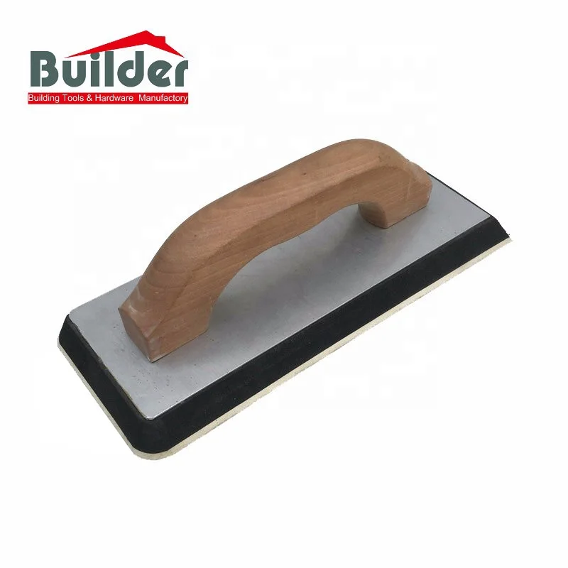 4\" X 9\" Rubber Foam Float Ergo Wood Handle Squared Convenient for Grout Work Easy Clean Smooth Application Floor Wall Tile