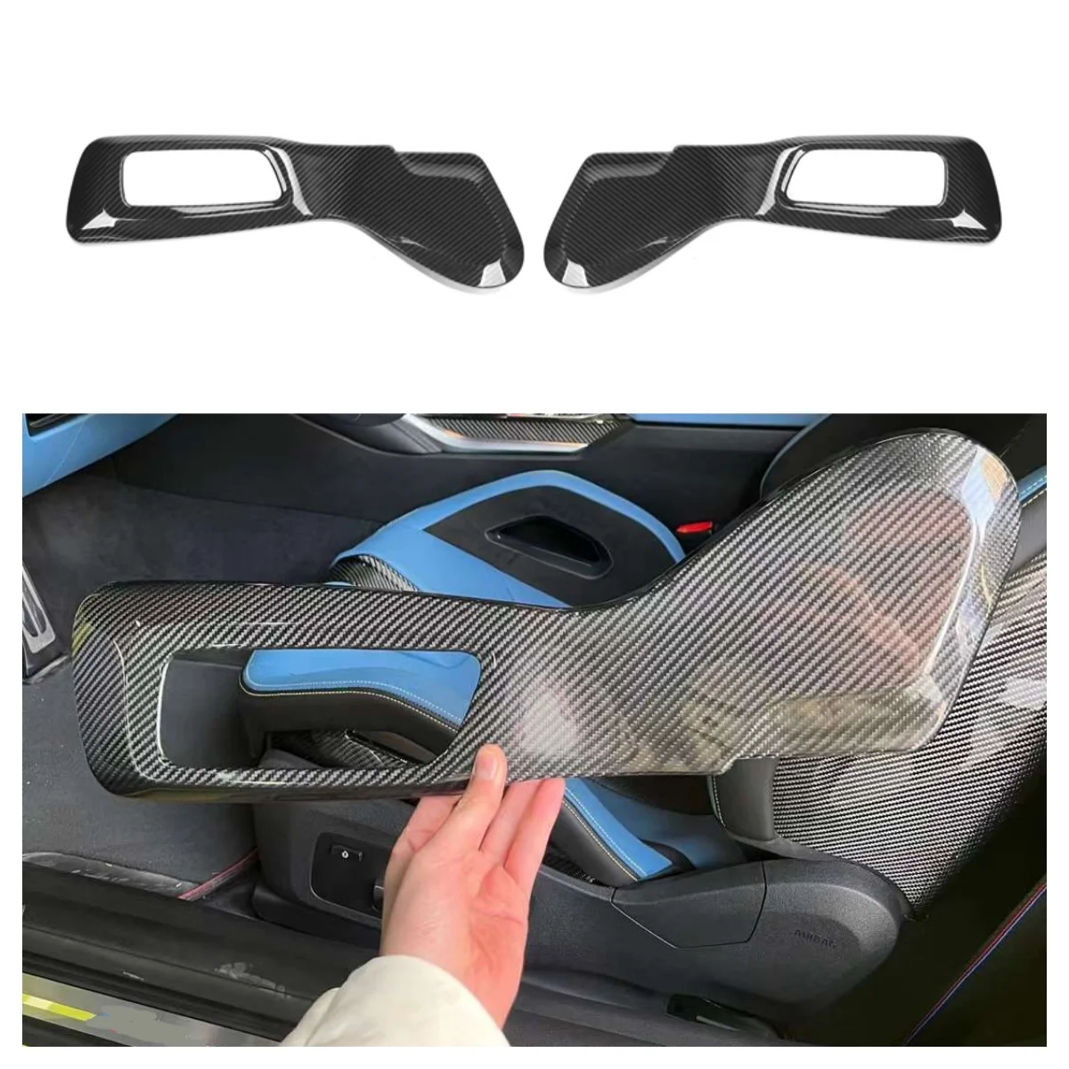 Dry Carbon Fiber Interior Seat Side Trim Covers Fit For BMW M3 G80 M4 G82 G83 2021-2023 Style