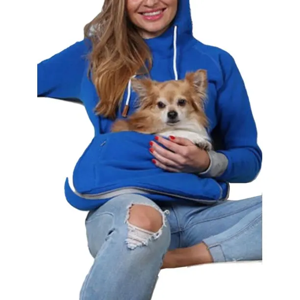 Women High Quality Pet Pouch Hoodie With Kangaroo Pocket Cat Carrier