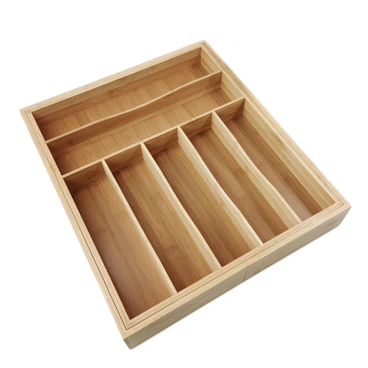 Multifunctional Expandable Bamboo Wooden Utensil Organizer