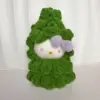 Diadema navideña verde con forma de árbol de Navidad, color blanco, prefabricada. Muñeca no incluida.