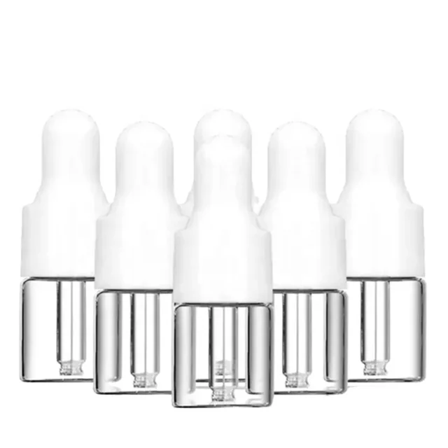 1ml 2ml 3ml 5ml clear small glass dropper oil bottle cosmetic essential oil mini sample trial bottle small container