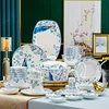 Blue and white