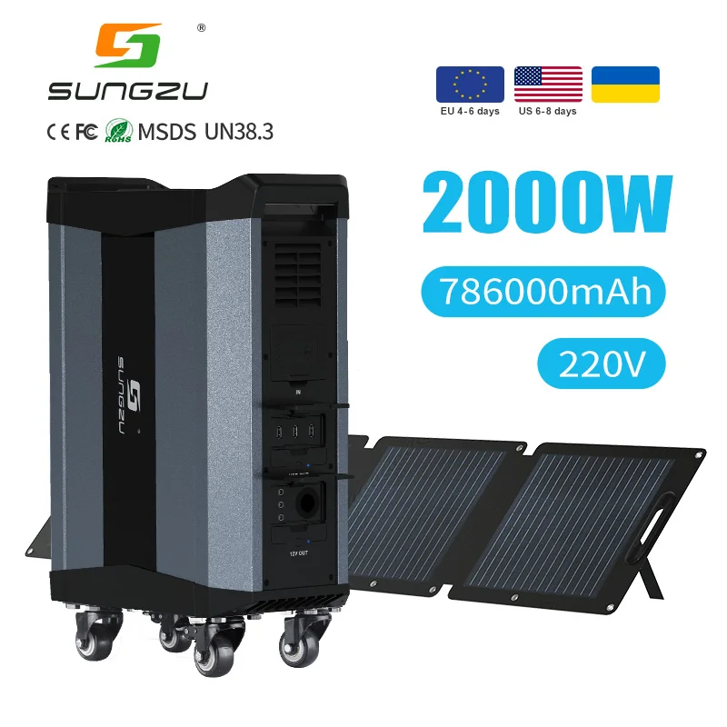 Sade 2500w Backup Power Station Lifepo4 Battery Solar Generator Portable Power Storage for Outdoor Camping