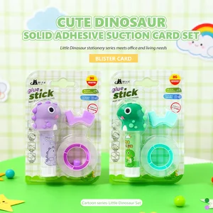 Multifunctional Dinosaur Pattern Adhesive Set with Solid Glue and Clear Tape