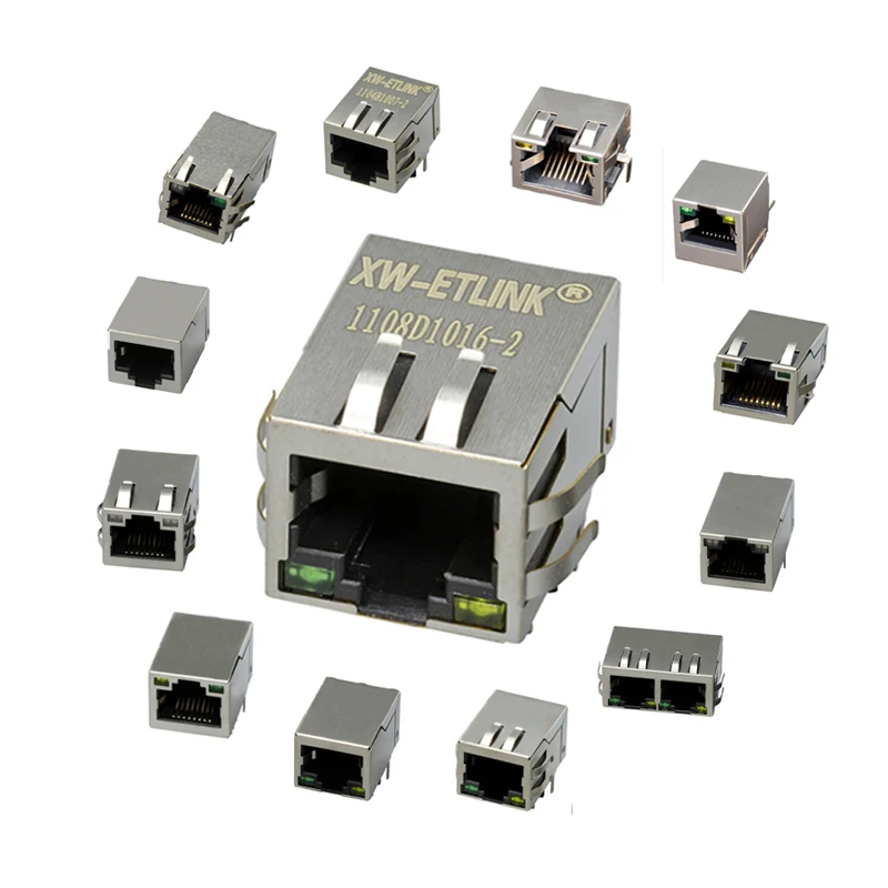 1 Port Gigabit Smd Smt Connecteur Rj45 Female Connector Socket 8pin ...