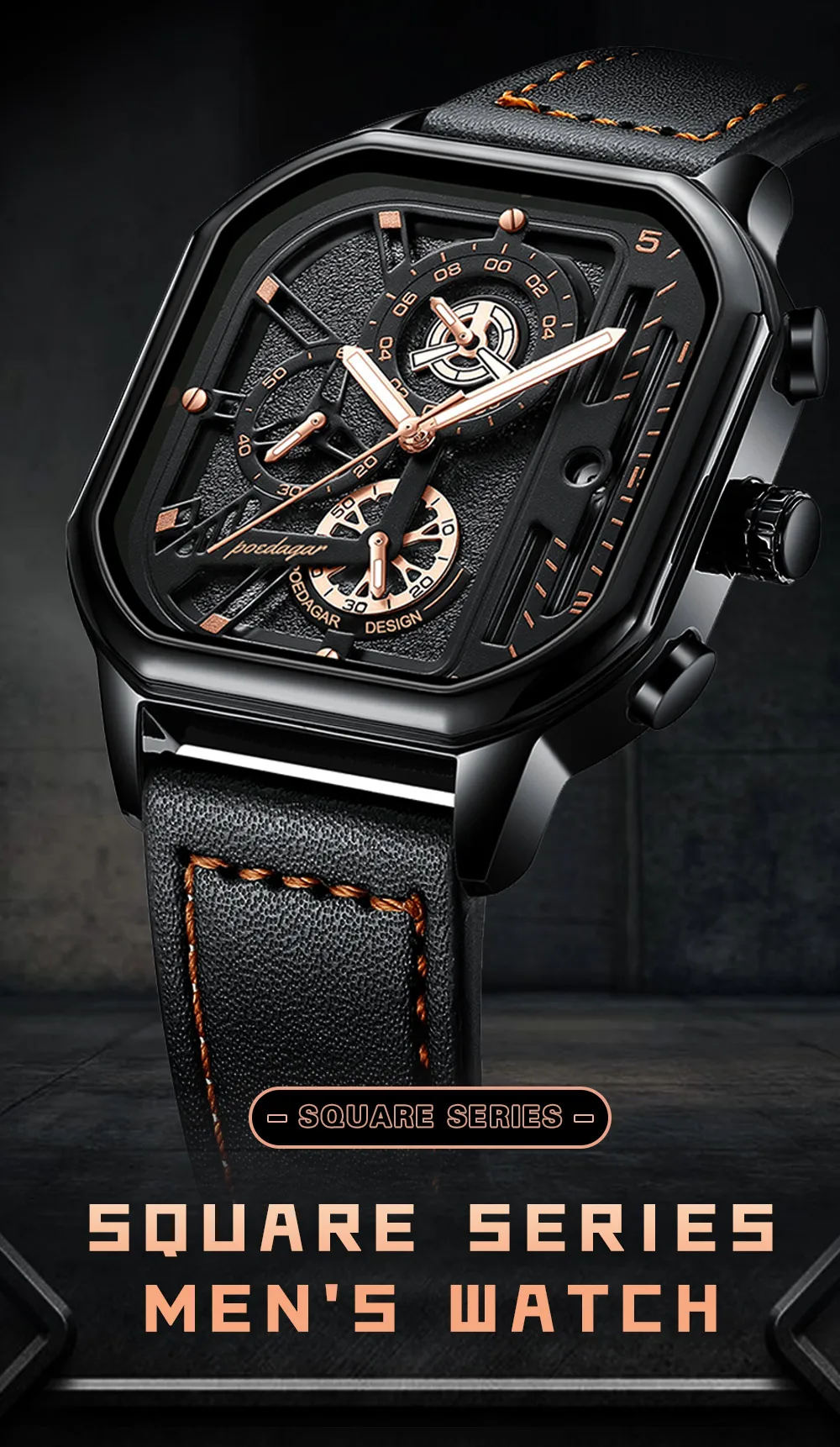 POEDAGAR Watch - Luxury Casual Men's Watch with Chronograph