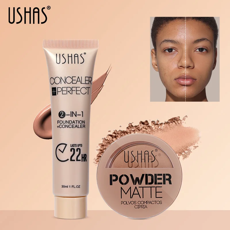 Ushas Crossborder Spot Powder Liquid Foundation Combination Suit