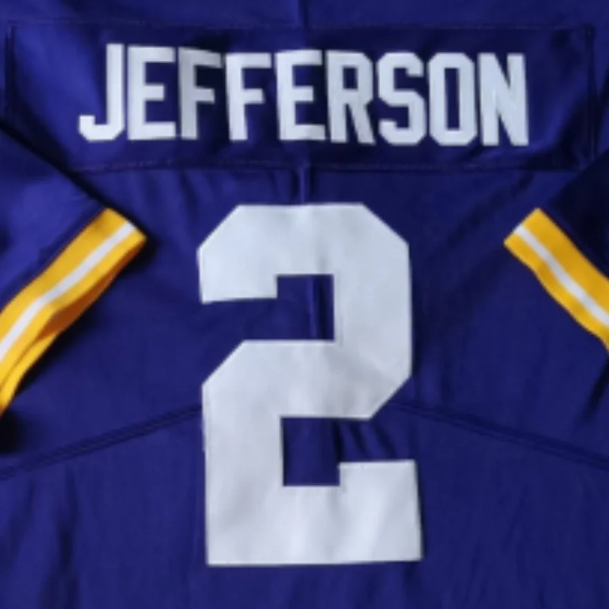 Shirts, Justin Jefferson Lsu White Jersey Sizes S2xl