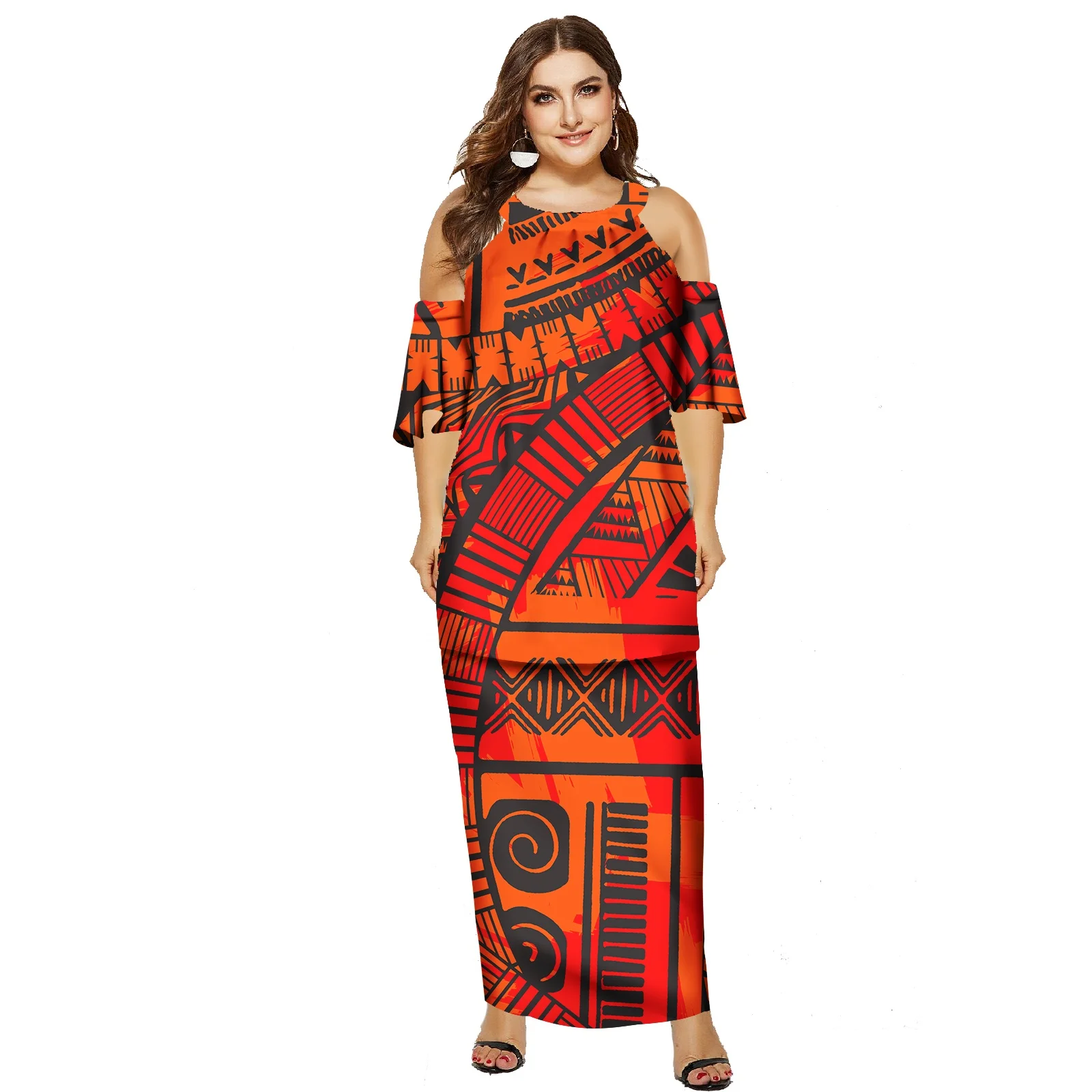 Custom Polynesian Tropical Flower Plus Size Women's 2 Pieces Set Dress  Polynesia Samoa Tattoo Loose Club Dresses Puletasi| Alibaba.com