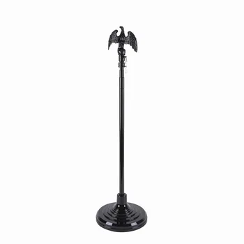 New Style Luxury 2.6m 3m Office Gold/Silver/Black Indoor Telescoping National Flag Poles With Base Stand