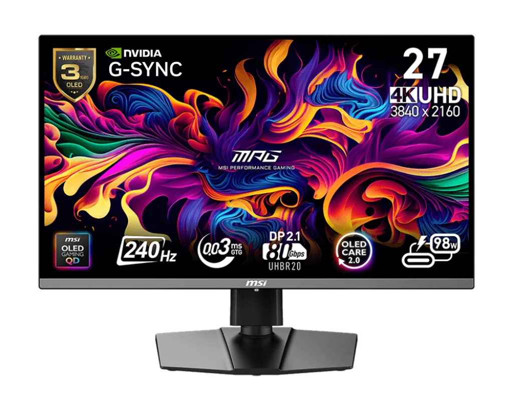 MSI MPG 272URX QD-OLED 240hz モニター 4K 人間工学に基づいた