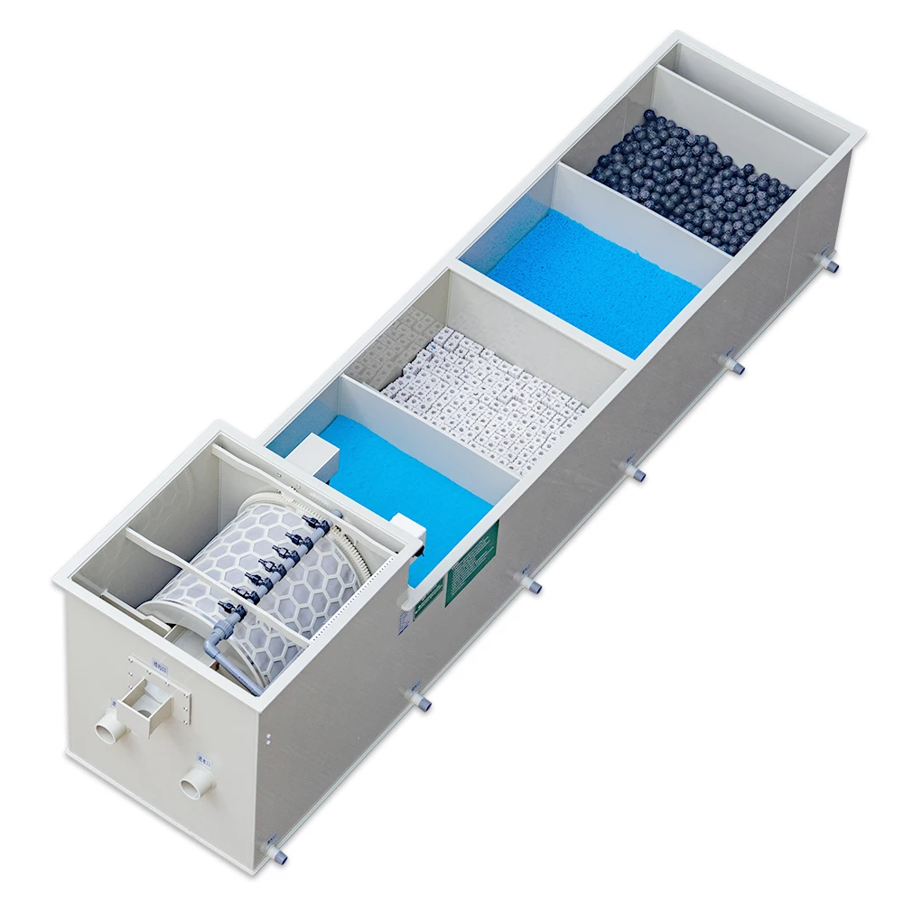 QihangRAS Home Use All in One Biological Filter for Koi Pond Wholesale 50m3/h Aquaculture Aquarium Fish Pond Combine Drum Filter