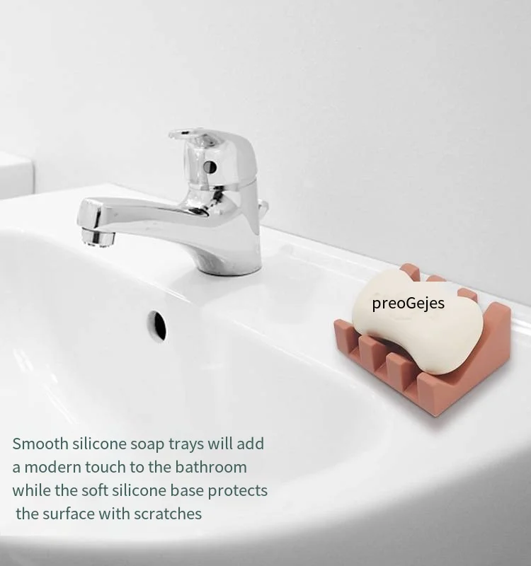 Creative silicone drainable soap rack Soap box holder Silicone soap box tilting drain rack supplier