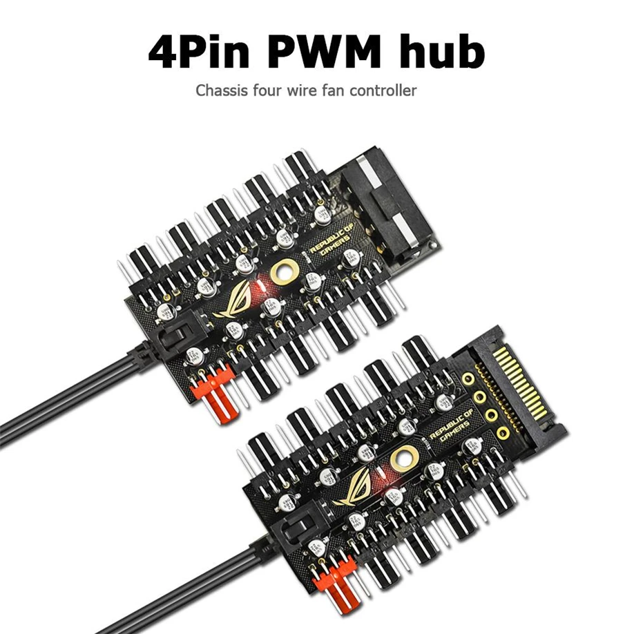  Wiistar 4-Pin PWM PC Fan Hub Splitter Cooling Fans
