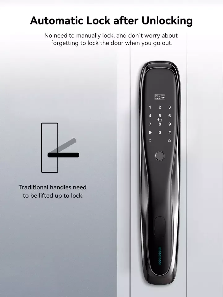 Full Automatic Fingerprint Smart Door Lock With Doorbell Tuya Wifi Zigbee Keypad Digital Lock With Camera