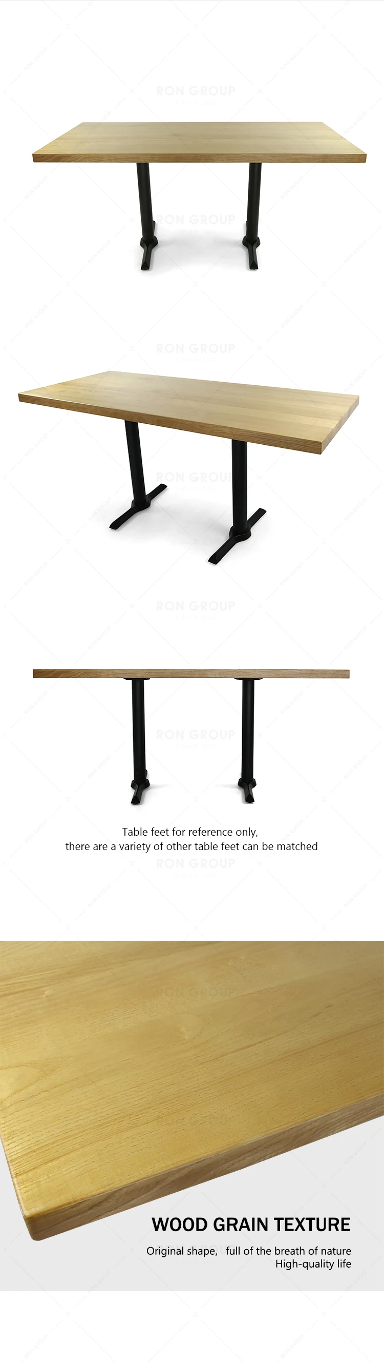 Banquet Furniture 2-Prong Style Wrought Iron Rectangular Dining Table