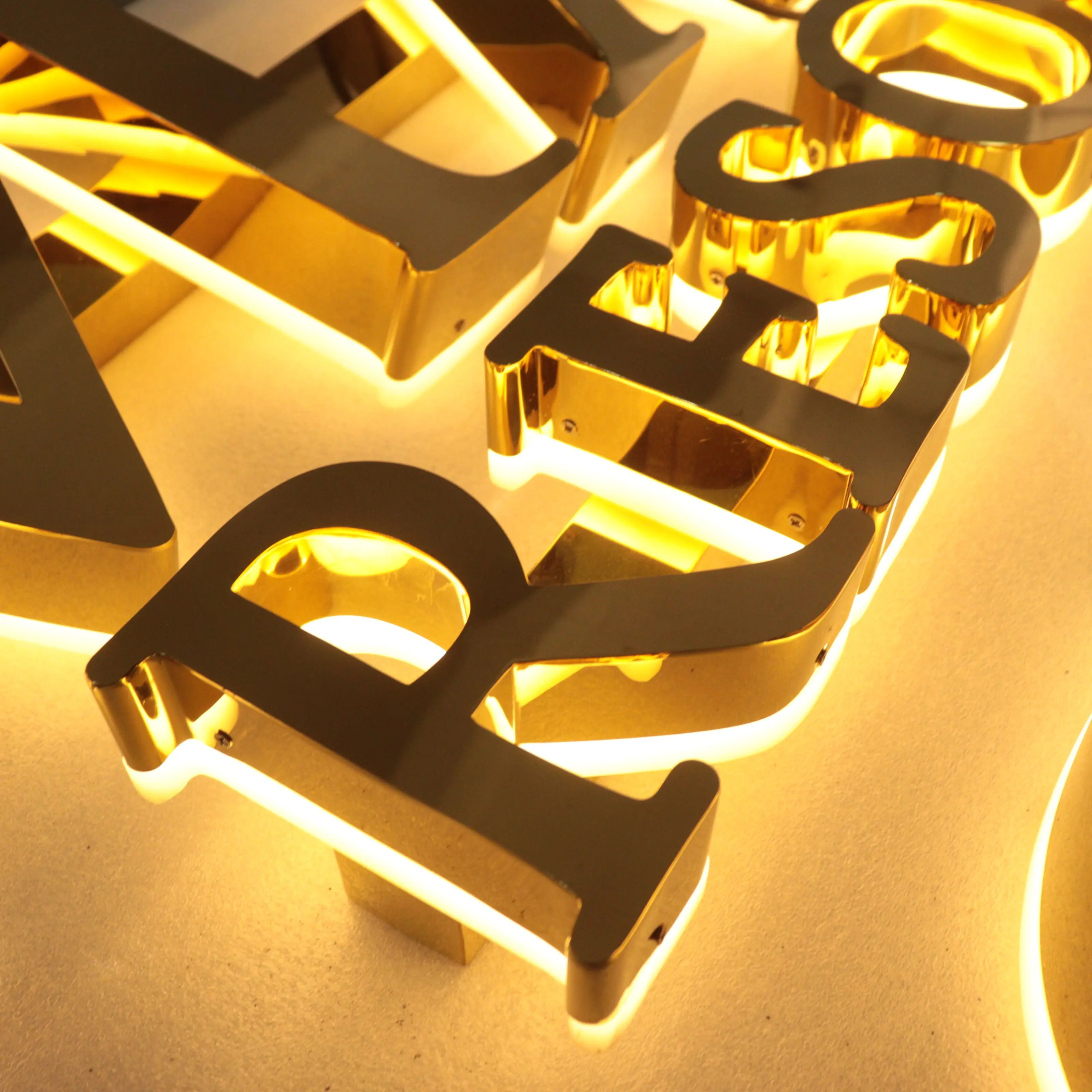 Logo Design Service 3D Metal Back Lighted Signs  Led Letter Sign for Shop Indoor Business Sign Board