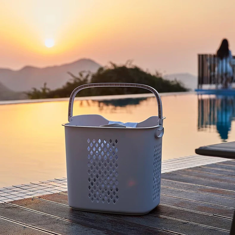 Large Capacity Plastic Storage Rack with Rectangular Organizing Baskets for Clothing Dirty Laundry Toy Storage Boxes supplier