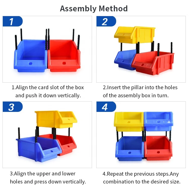 Open Front Multi Purpose Nut Bolt Boxes Storage Box Plastic Tools Stackable Plastic Storage Stackable Bins