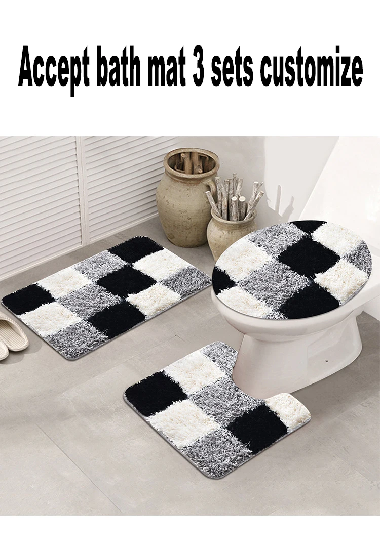 Wholesale Anti-Slip Bath Floor Mat Water Absorbent Tuft planting rugs for Bathroom Living Bedroom Entrance Door mats factory