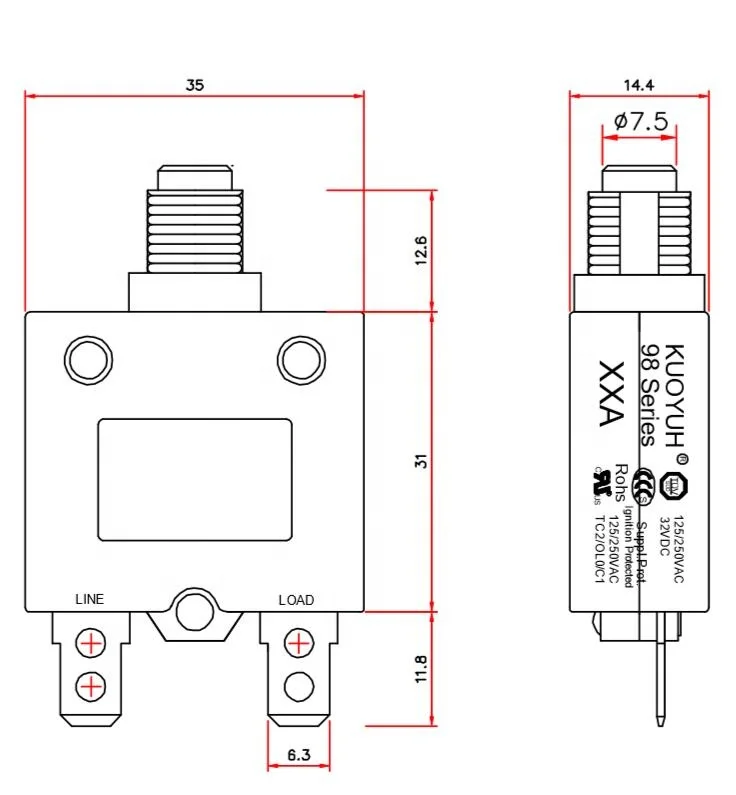 Interruttore Termico Di Protezione - 3A, 250VAC, Con Reset E Copertura Impermeabile, 2 Pezzi - Foto 8