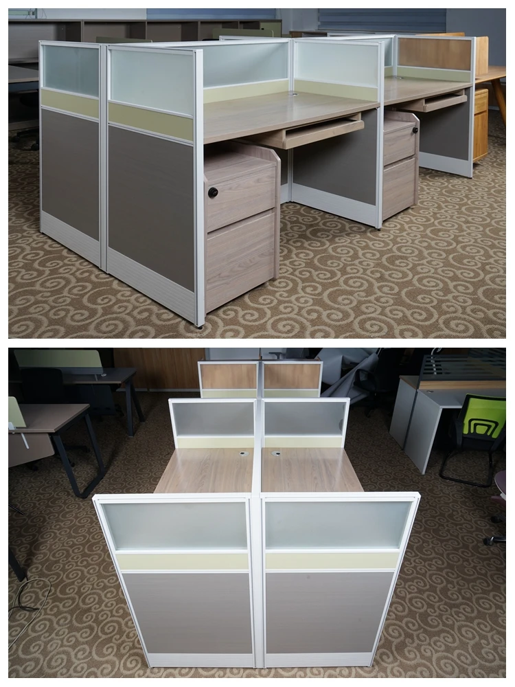 Office Furniture Set 4 Person Work Bench Workstations Office Table And