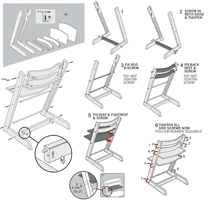 Wood Children's High Chair Tower Portable Baby Dining Growth Adjustable Convertible Chair for Children & Adults factory