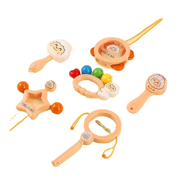 2024 hot selling rattle shaking bells toy set for kids rattle sounds hand play toys sounds attract babies attention toys