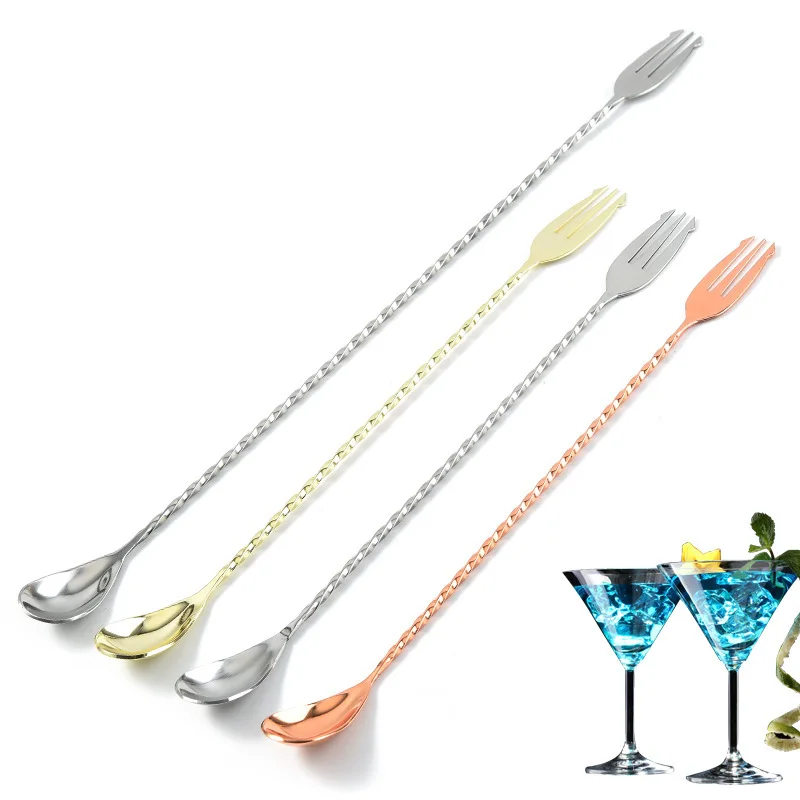 Cuillère à Mélanger En Acier Inoxydable - Longue 31 Cm, Idéale Cocktails, Café, Bar à La Maison