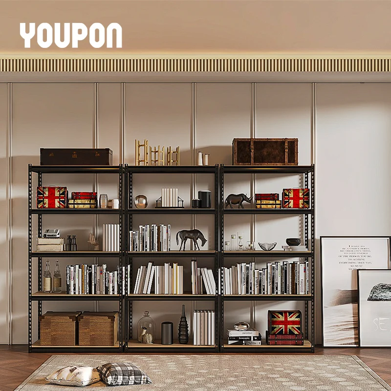 Hot Sale 5-Tier Utility Shelves Metal Storage Shelves Unit Adjustable Home Items Storage Light Duty Rack Stacking Storage Racks