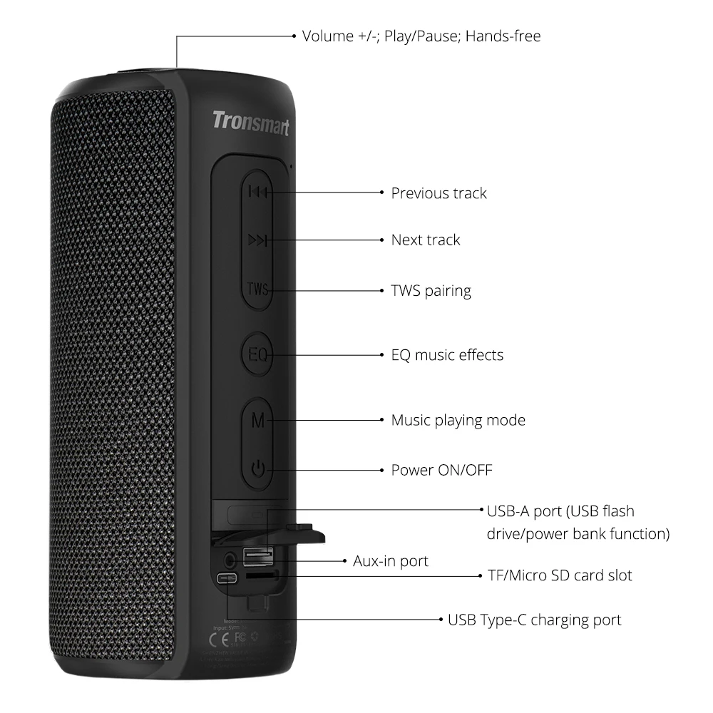 Tronsmart T6 Plus 進化版 Bluetooth スピーカー T6 Plus Upgraded Edition SoundPulse® Outdoor Speaker