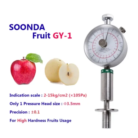 Portable Pointer Fruit Hardness Tester GY-3 Fruit Penetrometer for Apples Pears Grapes Oranges