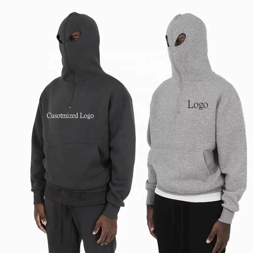 Source Unique Design Balaclava Hoodie Men's Full Zip Hoodie with Custom  Eyes Holes Sweatshirt Face Cover on m.alibaba.com
