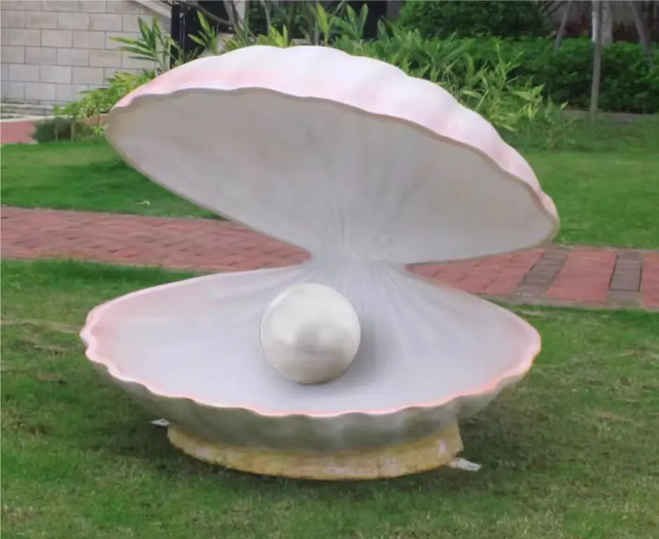 Statua Da Giardino Dea Con Conchiglia Marina, Decorazione In Resina Per Esterno E Interno