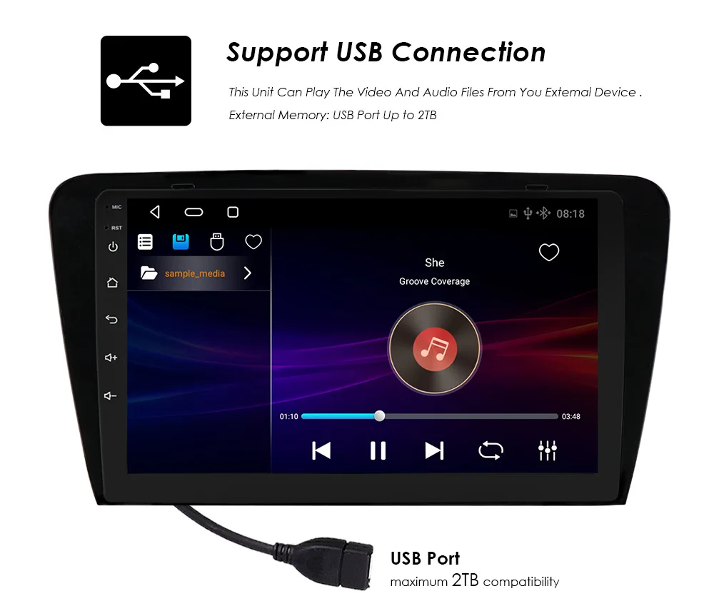 Nakamichi Android Car Player Bird View For Skoda Yeti 5l 2009 2014 With Overhead Car Dvd