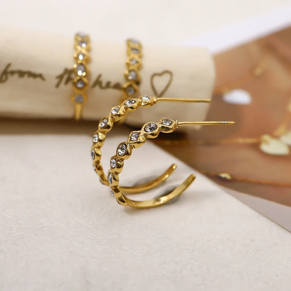 2023 Ins No Fading 18k Gold Vacuum Plated Stainless Steel Cshaped