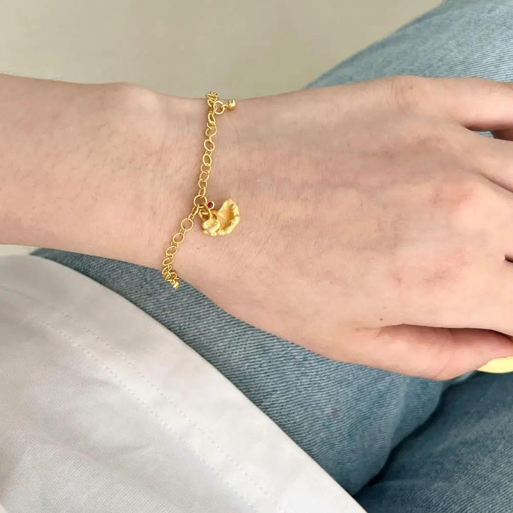KAKODIY gold-plated personalized luxury custom 925 sterling silver women's flower pendant bracelet detail 3