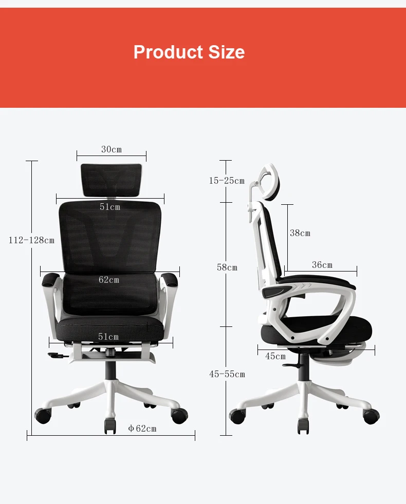 Modern Office Furniture White High Back Comfortable Computer Desk Chair