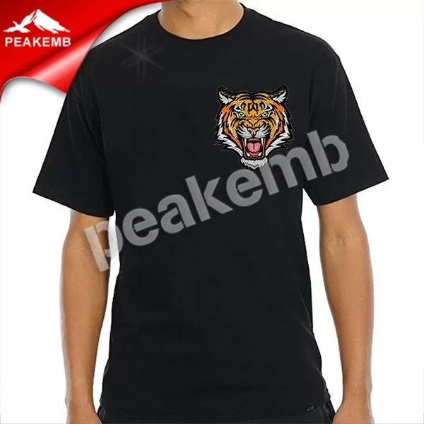 BENGAL TIGER PATCH Iron on Embroidered Wild Animal Roaring Applique for Bags and Jeans